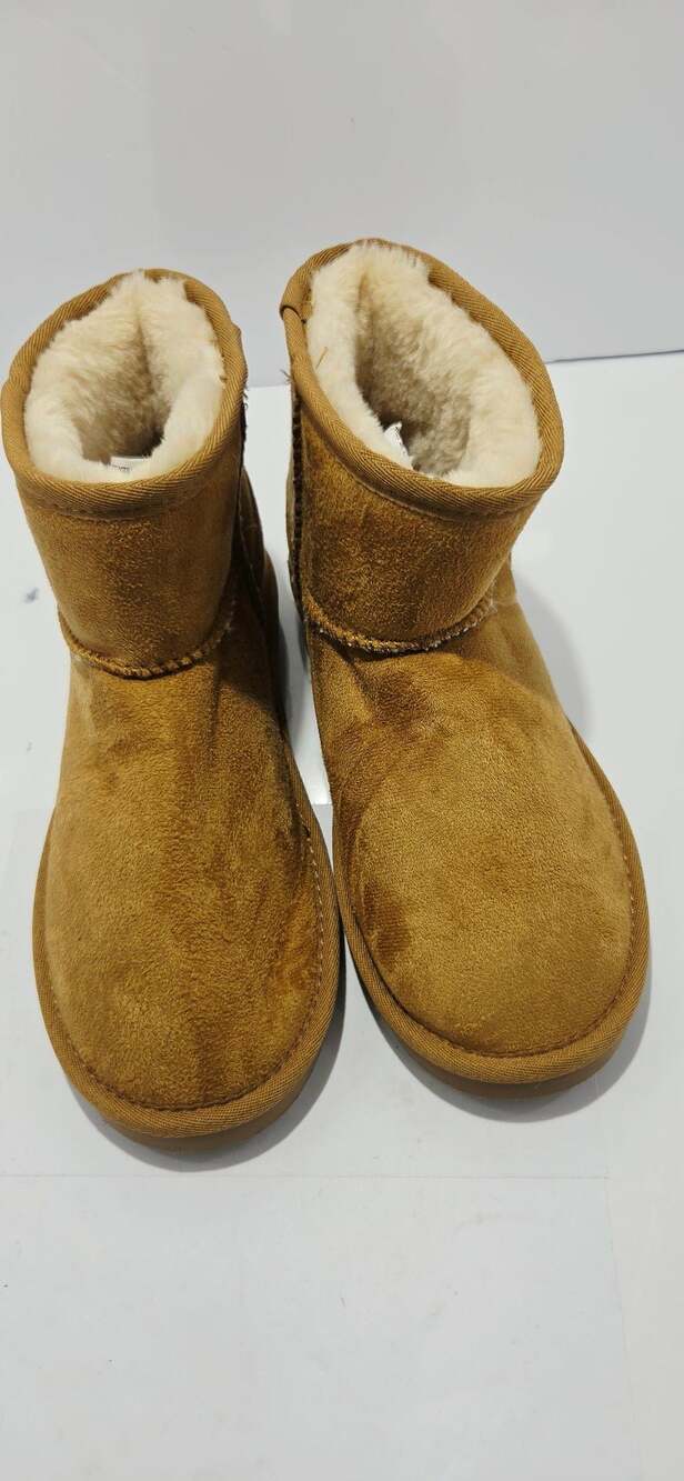 Morgan Taylor Tan Suede Faux Fur Lined Short Winter Boots Size 8M